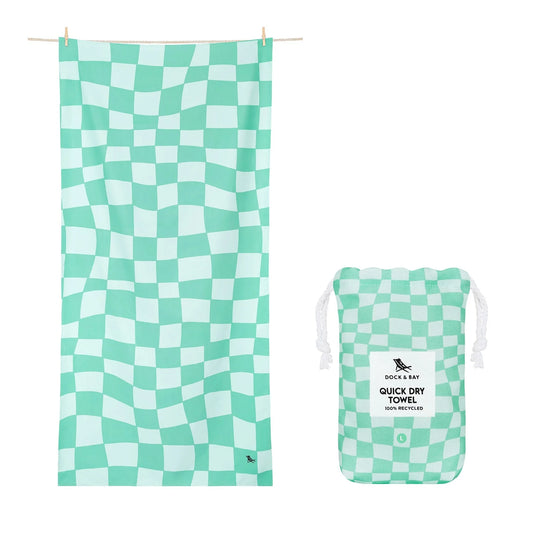 Large Quick Dry Towel - Check Mate Textiles Dock & Bay