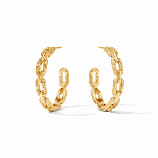 Cheval Paperclip Hoop - Gold - Medium Earrings Julie Vos