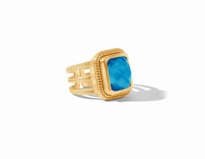 Cheval Statement Ring - Iridescent London Blue - Size 7 Rings Julie Vos   