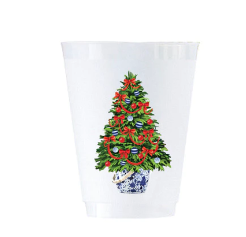Christmas Tree Shatterproof Cups - Set of 8 Gifts WH Hostess   