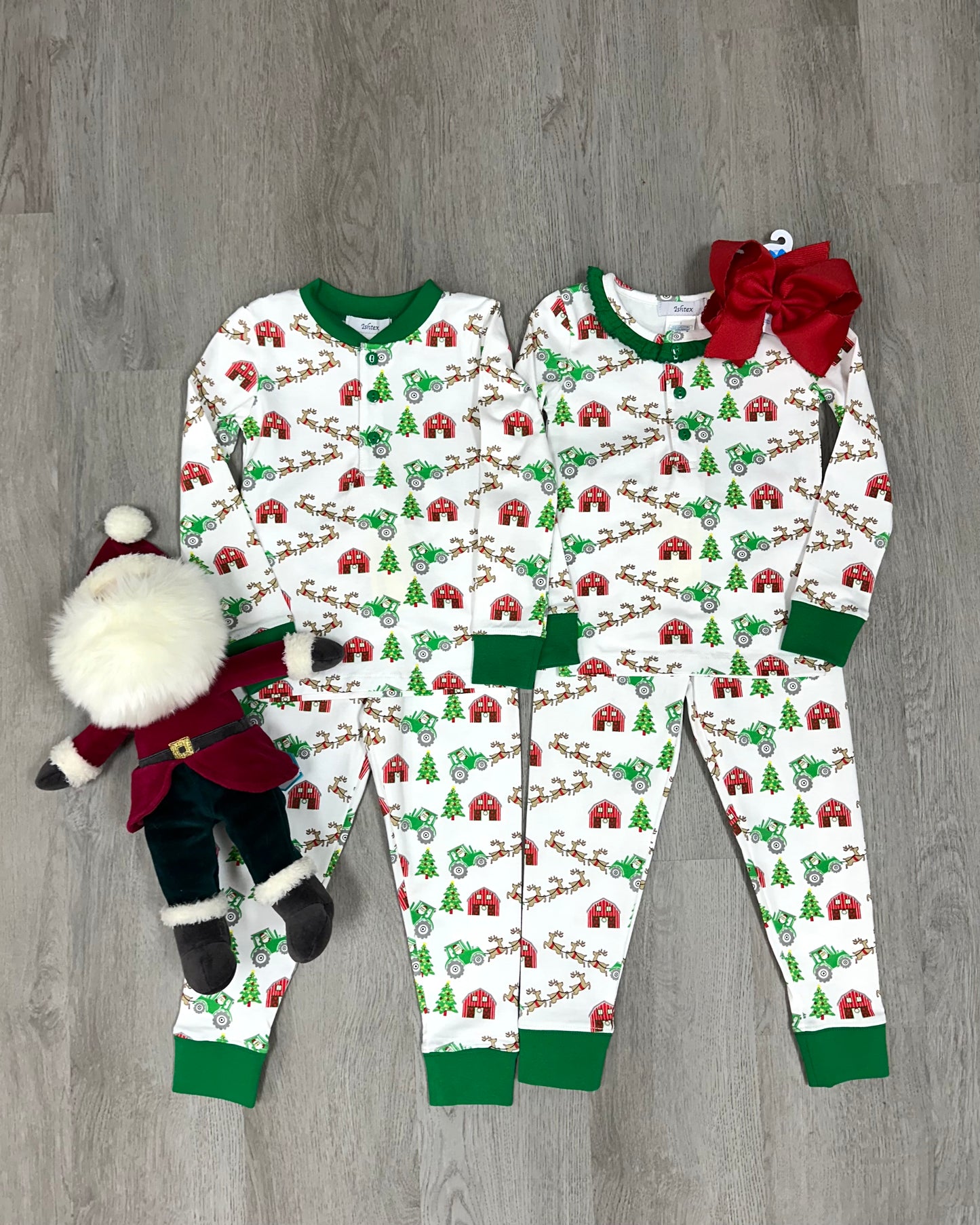 Christmas at Farm Girl's PJ Set Kids Pajamas Ishtex