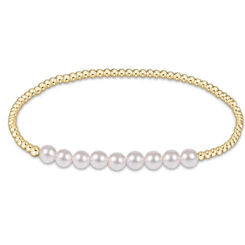 Classic Gold Beaded Bliss 2.5mm Bead Bracelet - 5mm Pearl Bracelets enewton   