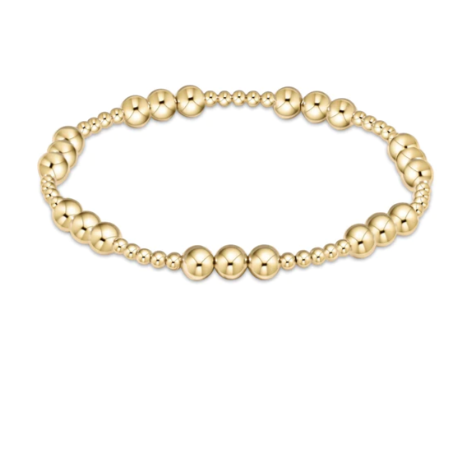 Classic Joy Pattern 5mm Bead Bracelet - Gold Women's Jewelry enewton   