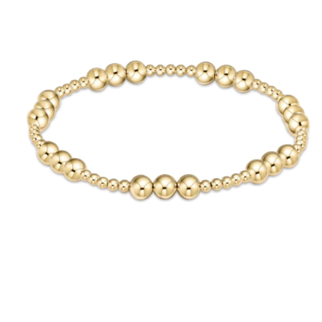 Classic Joy Pattern 5mm Bead Bracelet - Gold Bracelets enewton   