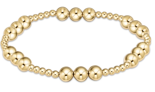 Classic Joy Pattern 6mm Bead Bracelet - Gold Bracelets enewton   