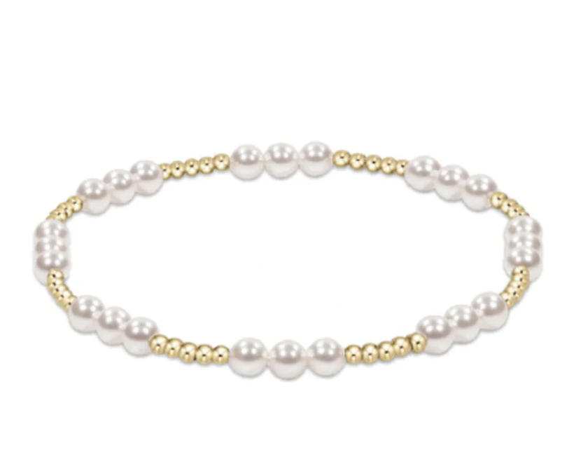 Classic Joy Pattern 4mm Bead Bracelet - Pearl Women's Jewelry enewton   