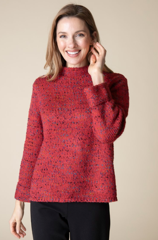 Confetti Funnel Neck Pullover - Apple Sweaters Habitat   