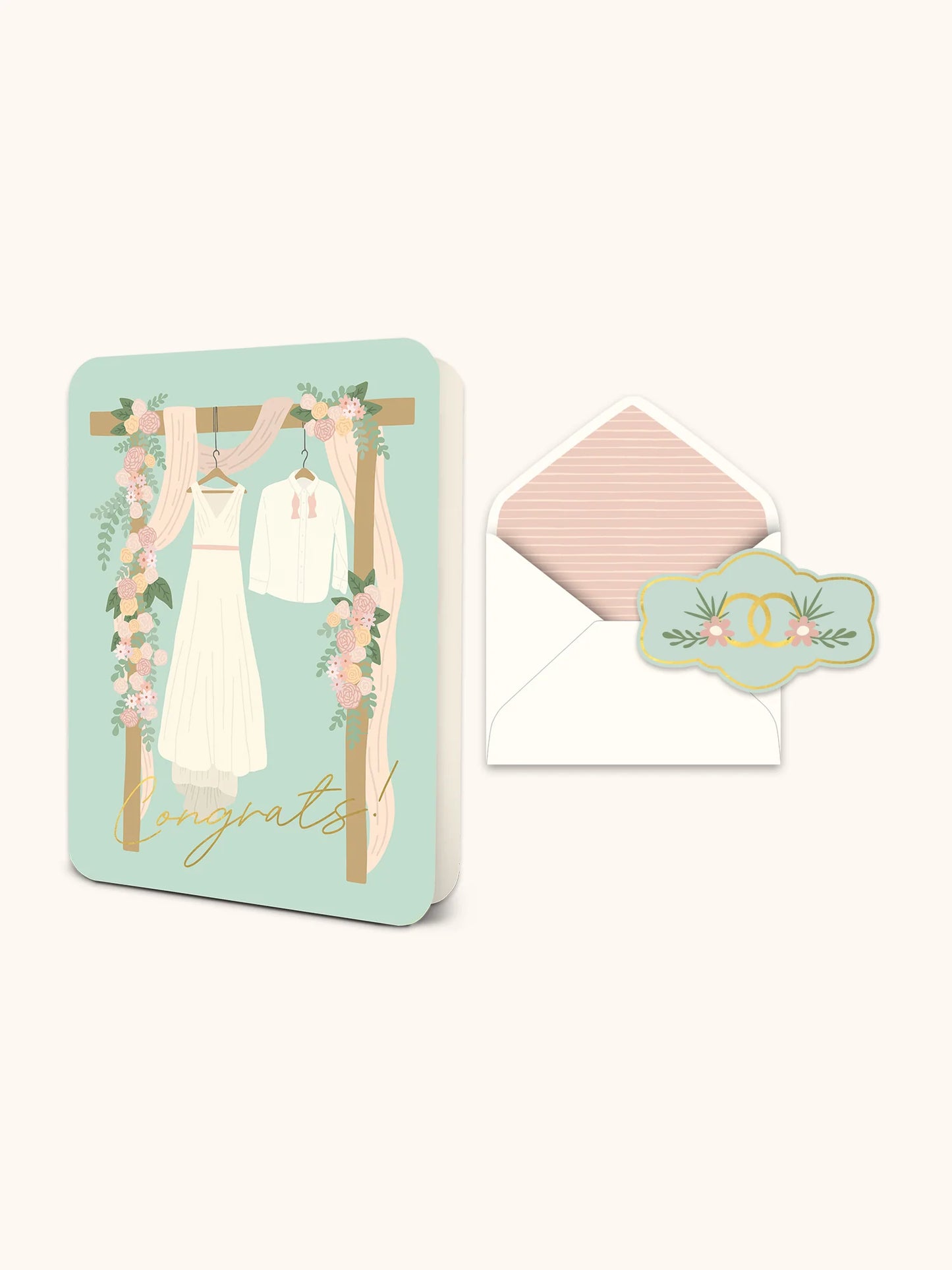 Congrats Wedding Attire Deluxe Greeting Card Paper Goods Studio Oh!