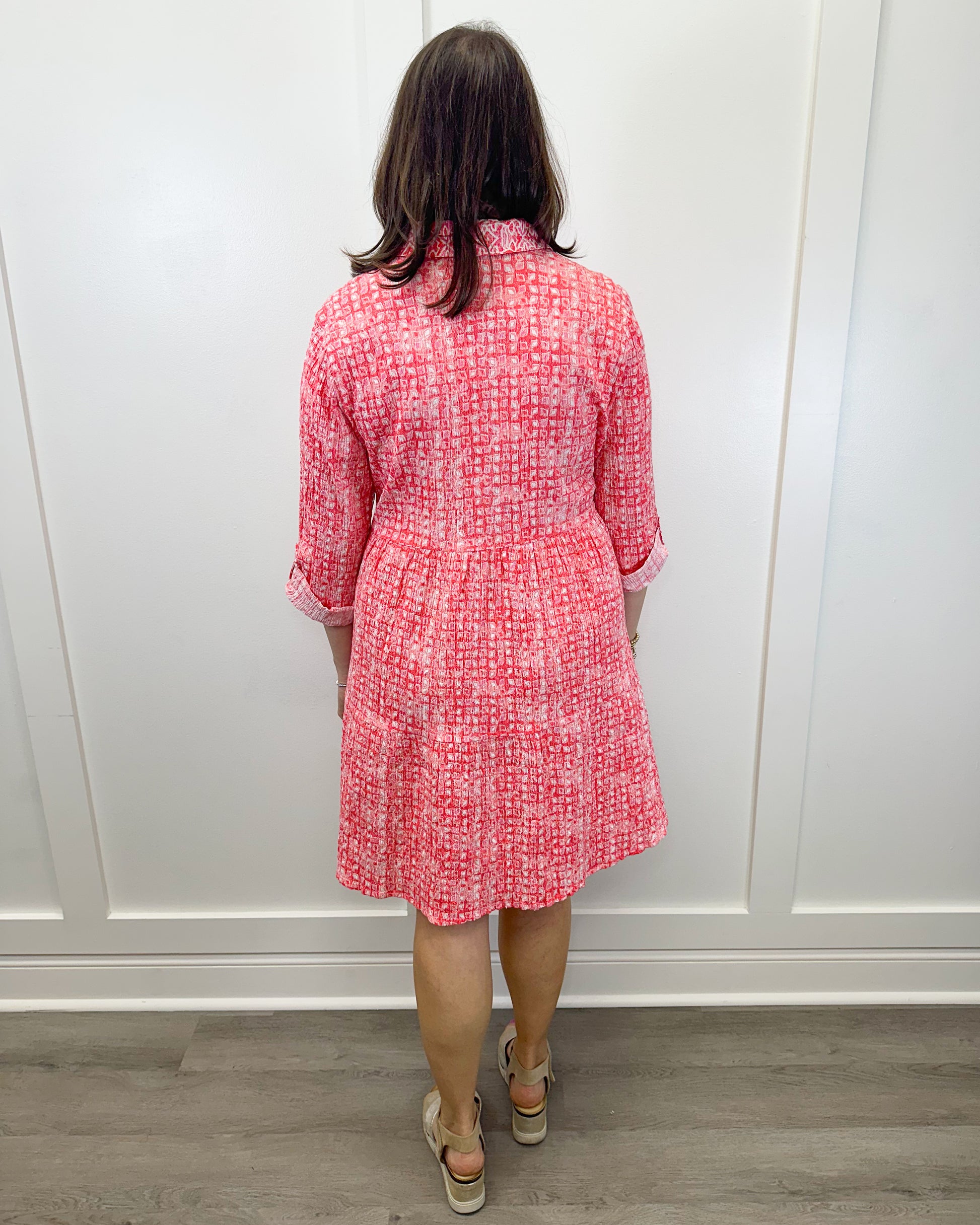 Crinkle Cotton Miami Lanai Dress - Papaya Short Dresses Habitat
