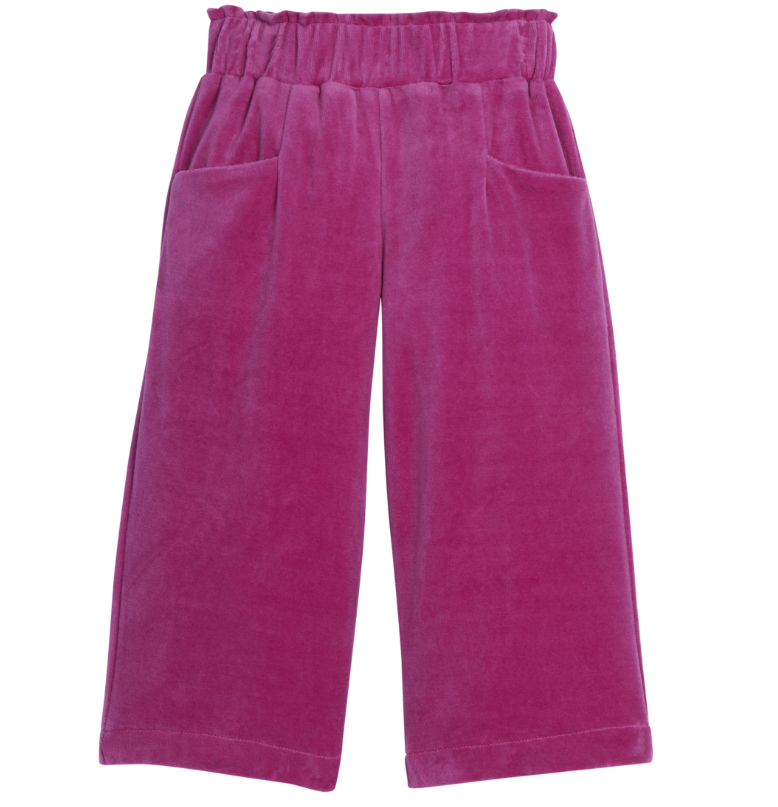 Palazzo Pants - Magenta Velour Girls Pants + Leggings Bisby   