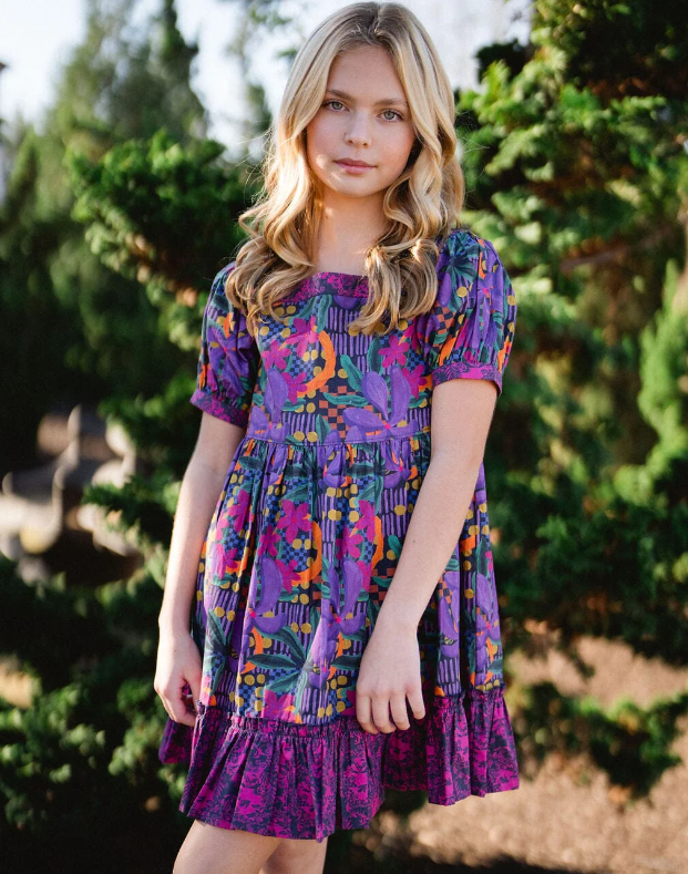 Kenzie Dress - Dahlia Purple Girls Occasion Dresses Briton Court   