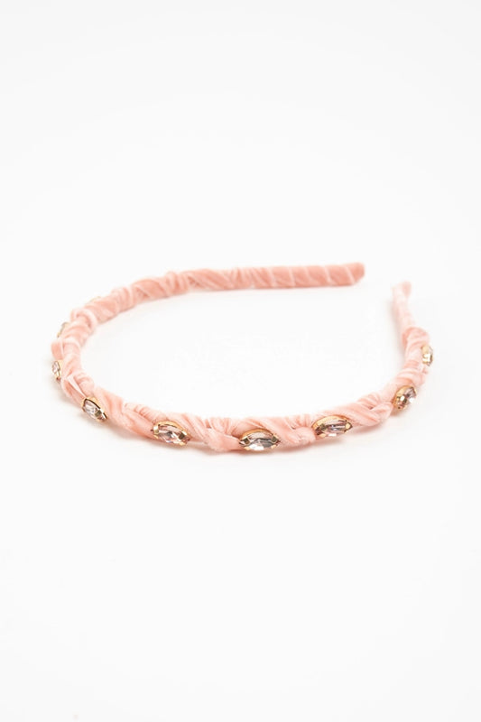 Dakota Skinny Velvet Headband - Blush Hair Accessories Violet & Brooks   