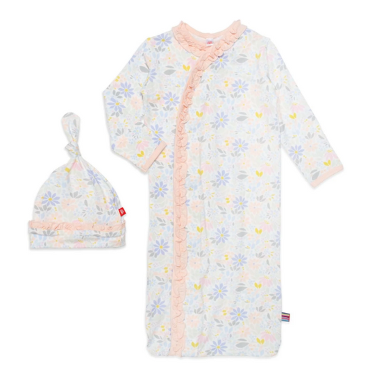 Darby Modal Magnetic Cozy Sleeper Gown + Hat Set Baby Sleepwear Magnetic Me   
