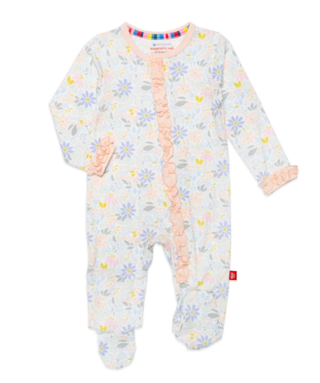 Darby Modal Magnetic Ruffle Footie Baby Sleepwear Magnetic Me   