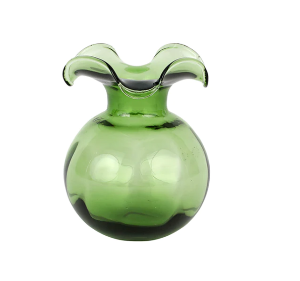 Hibiscus Glass Dark Green Bud Vase Home Decor Vietri   
