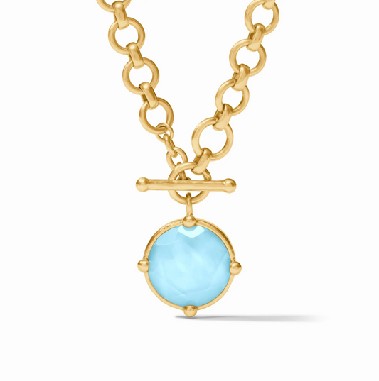 Honeybee Demi Necklace - Iridescent Capri Blue Necklaces Julie Vos   