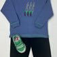 Boys Steel Blue Sweatshirt w/ Dinosaur Claws Boys Sweaters + Sweatshirts Luigi   