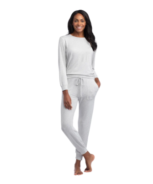 Dream Jersey Crew Neck Lounge Set - Heather Grey Lounge Softies   