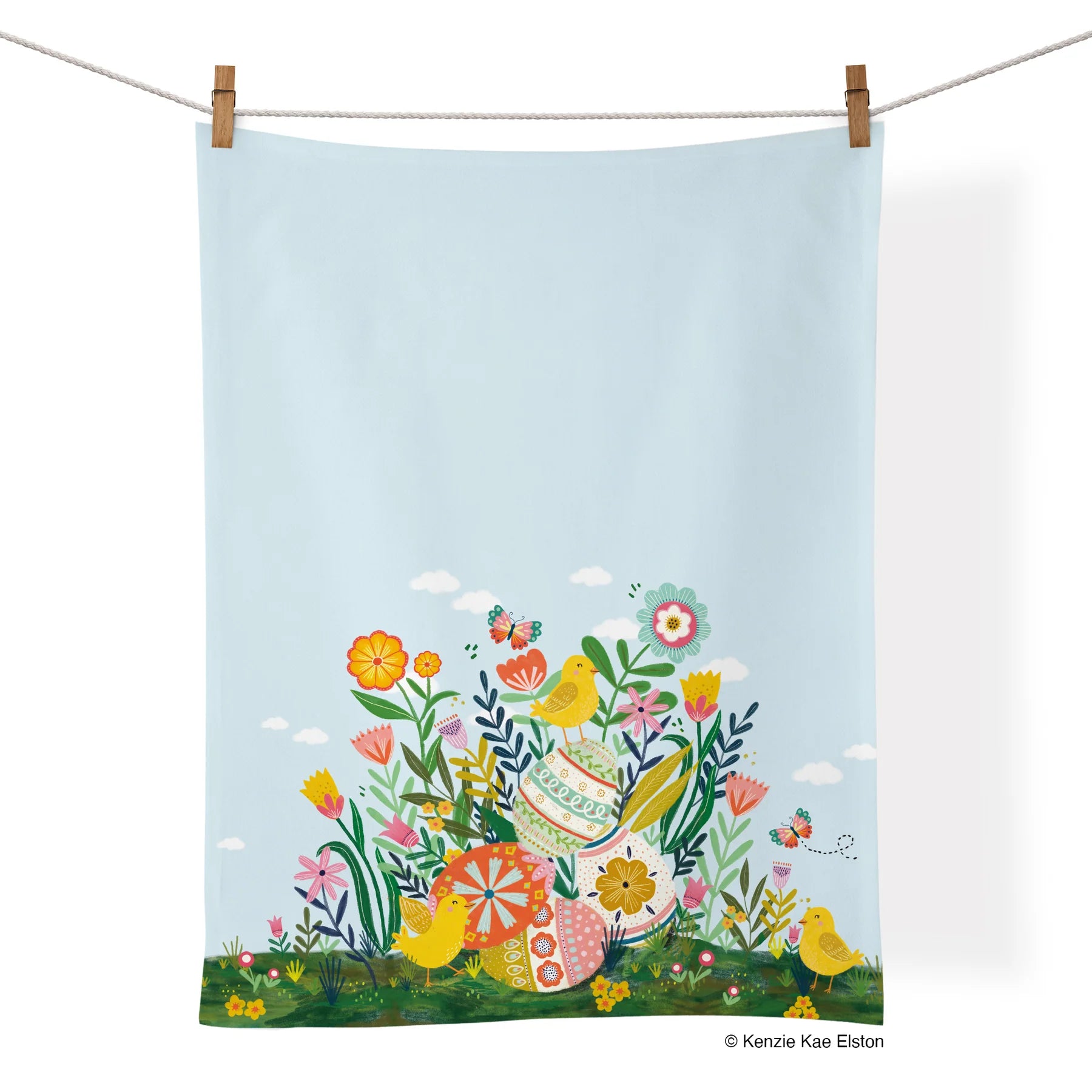 Easter Garden 100% Cotton Tea Towel Seasonal Werkshoppe