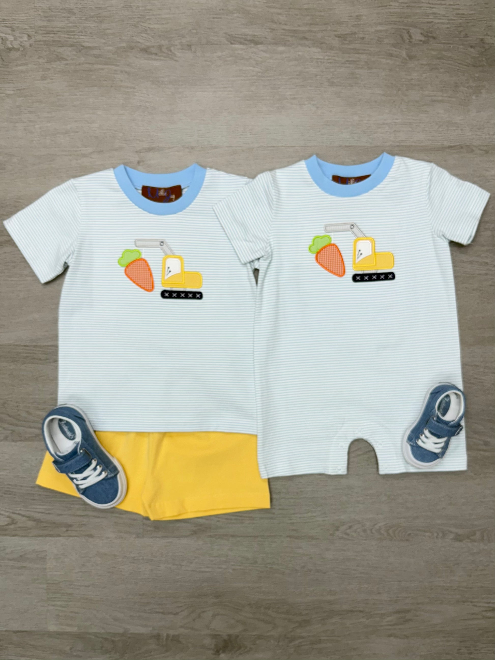 Easter Time Applique Boys Romper Boys Bubbles + Rompers Millie Jay