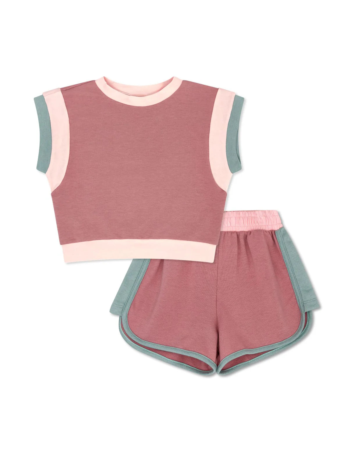 Ellie Everyday Set - Poppy Pink/Palmer Pink/Sage Girls Sets Set Proper