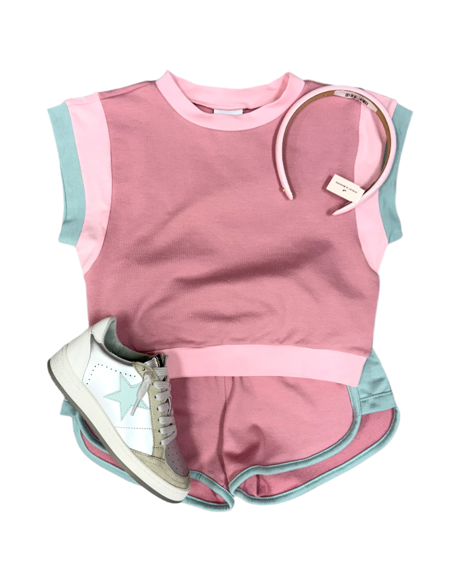 Ellie Everyday Set - Poppy Pink/Palmer Pink/Sage Girls Sets Set Proper