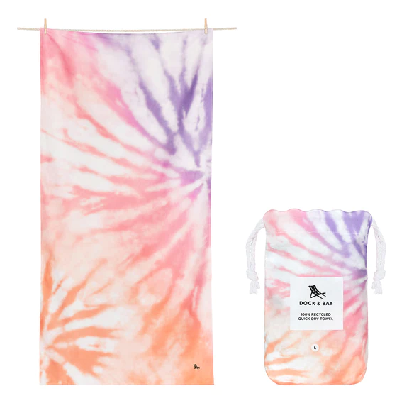 Large Quick Dry Towel - Tie Dye Ember Afterglow Textiles Dock & Bay   