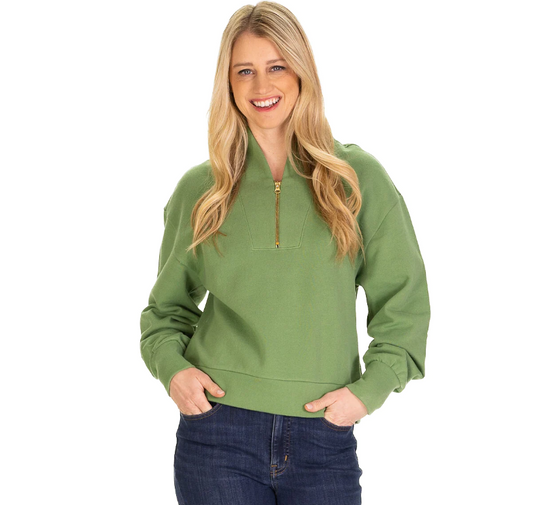 Esther Quarter Zip - Aspen Green