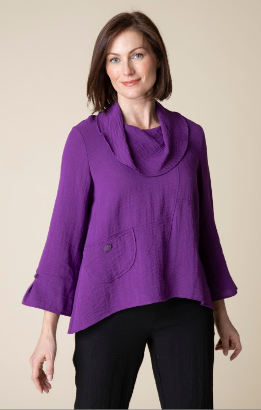 Express Solid Swing Pocket Cowl - Plum Tops Habitat   