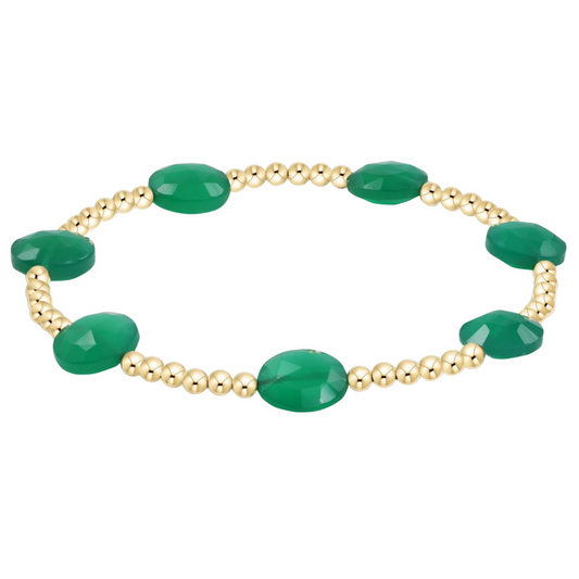 Admire Gold 3mm Bead Bracelet - Green Onyx Bracelets enewton