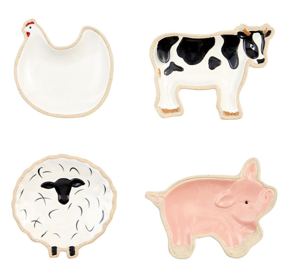 Farm Animal Tidbit Dishes - Assorted Kitchen + Entertaining Mudpie   