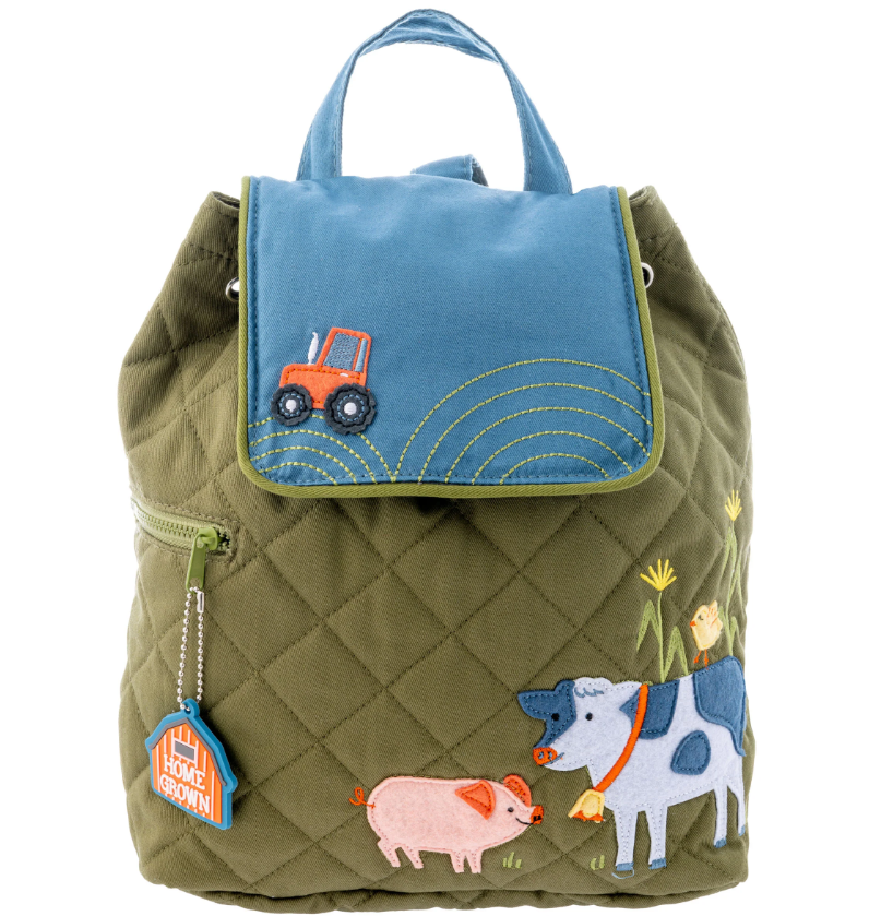 Quilted Backpack - Farm Kids Backpacks + Bags Stephen Joseph   