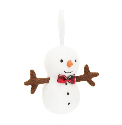 Festive Folly Snowman Ornament Plush Jellycat   