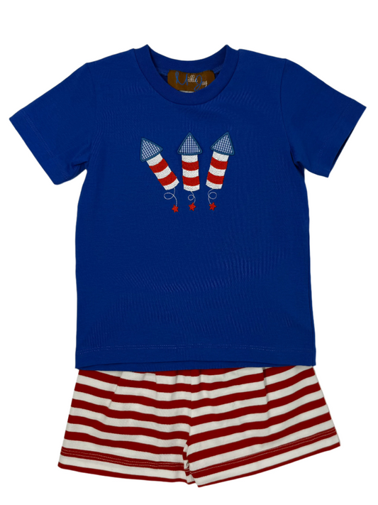 Fireworks Applique Boys Short Set Boys Sets Millie Jay