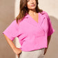 Flowy Popover S/S Shirt - Flamingo Tops Tribal