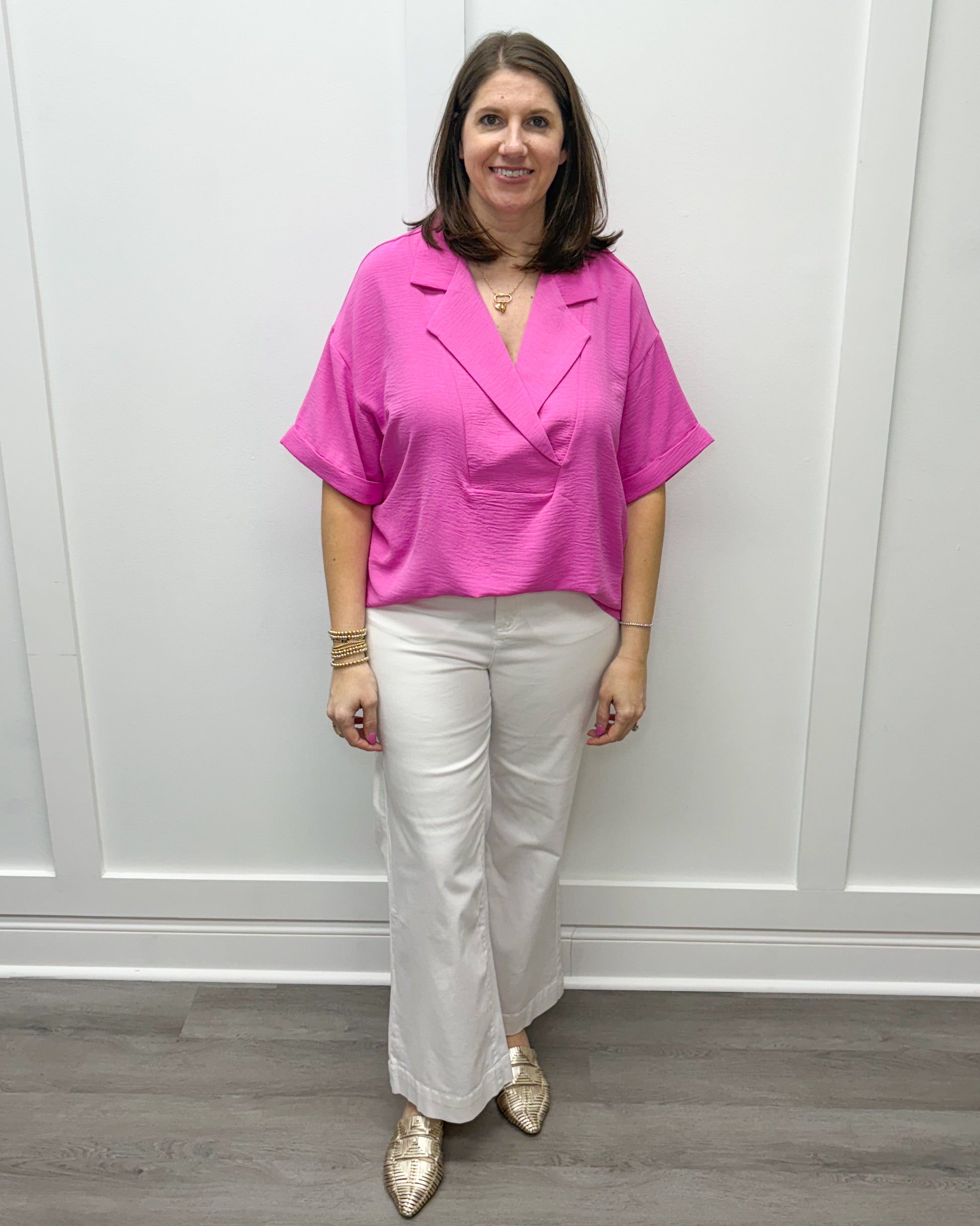 Flowy Popover S/S Shirt - Flamingo Tops Tribal