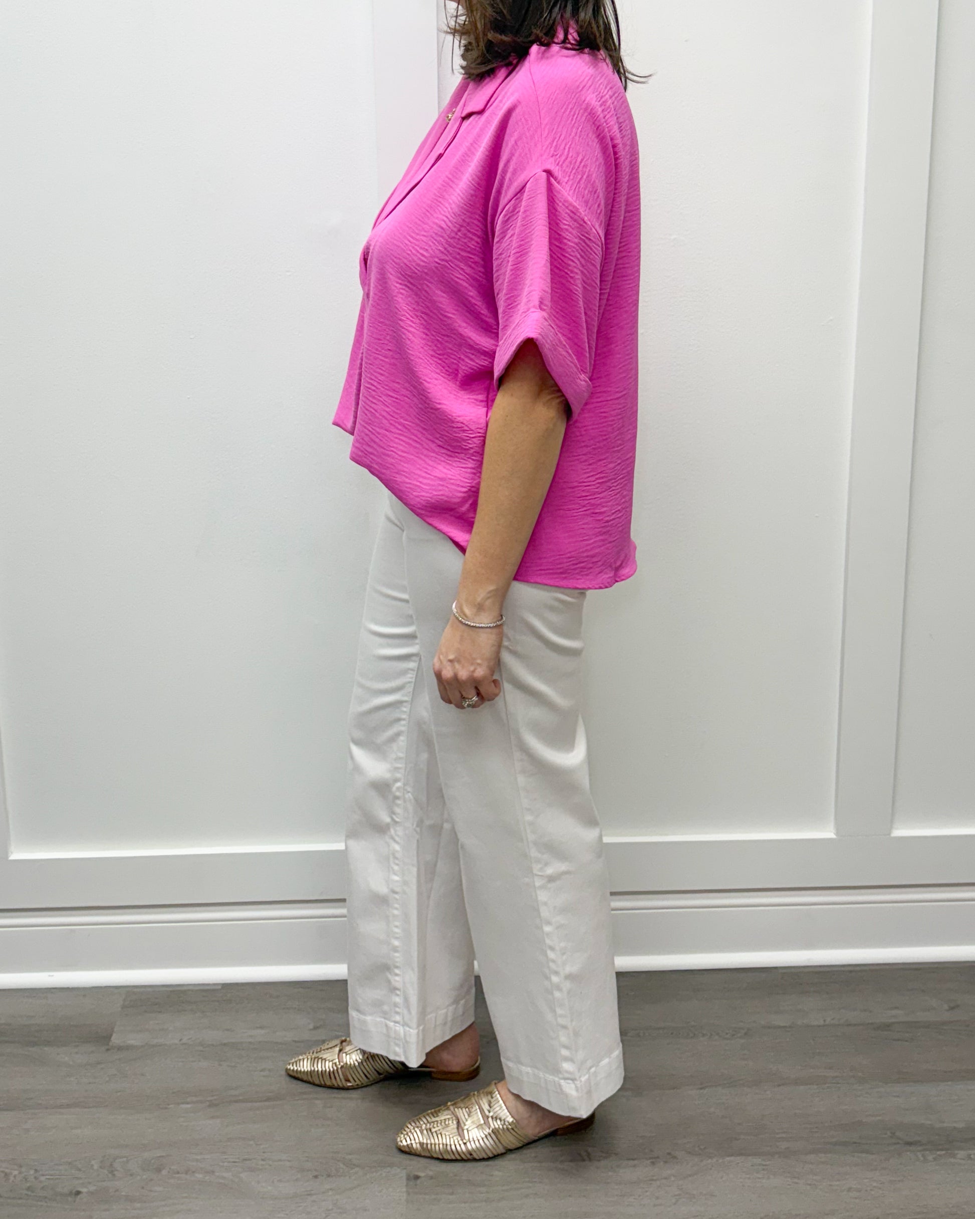 Flowy Popover S/S Shirt - Flamingo Tops Tribal