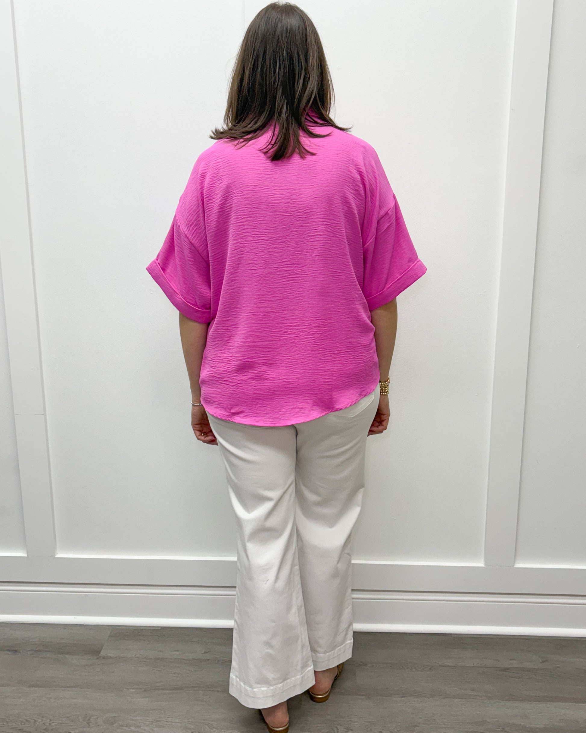Flowy Popover S/S Shirt - Flamingo Tops Tribal