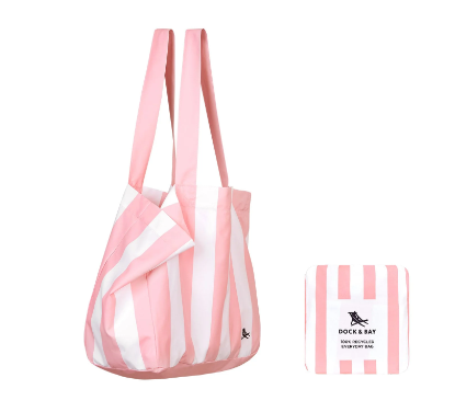 Foldaway Tote Bag - Malibu Pink Self-Care Dock & Bay   