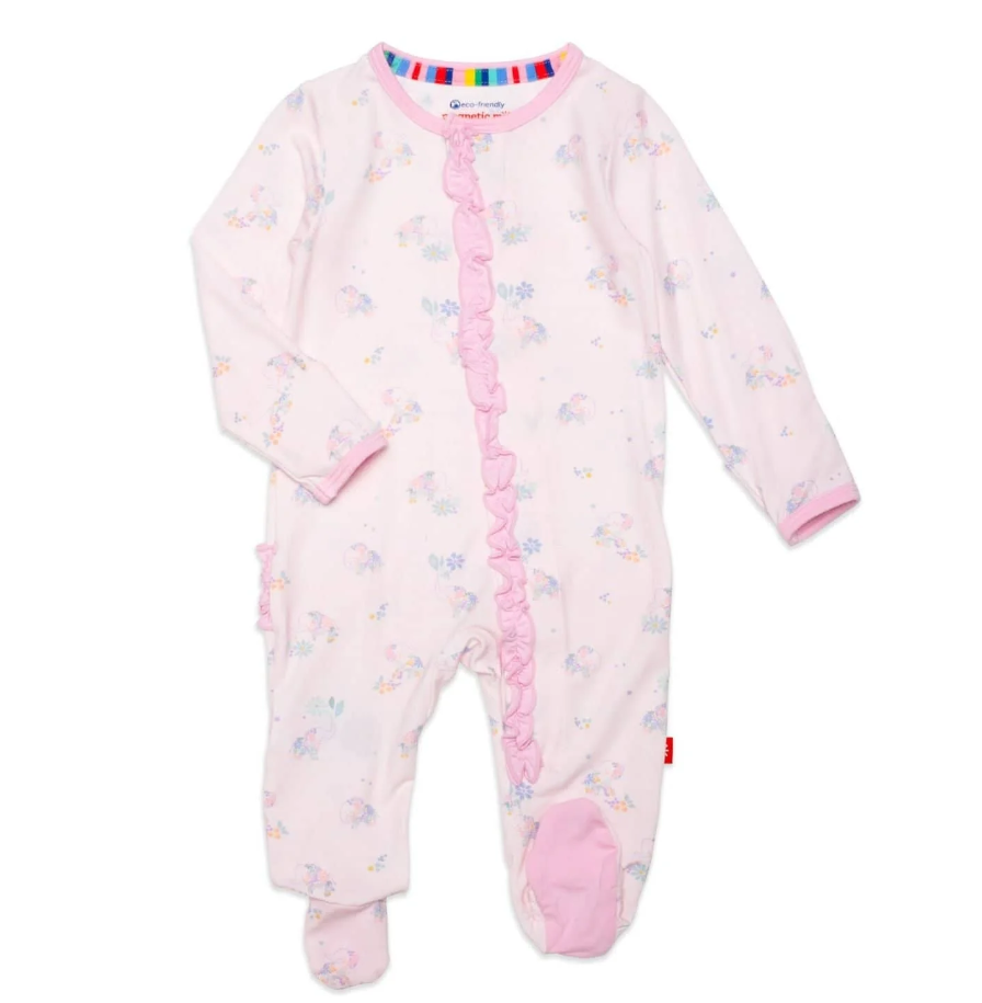 Forget Me Not Modal Magnetic Footie Baby Sleepwear Magnetic Me   