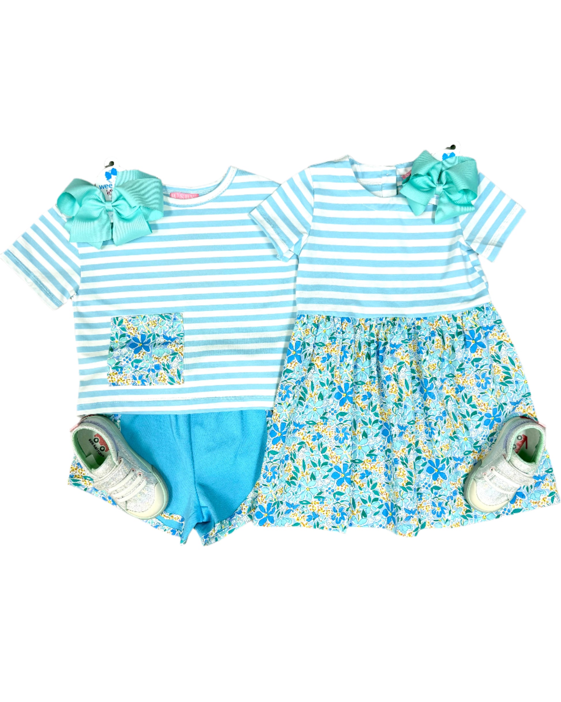 Track Shorts - Frangipani Blue Girls Shorts Bisby