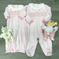 Girl's Emma Pink Floral Print Footie Baby Sleepwear Petit Bebe   