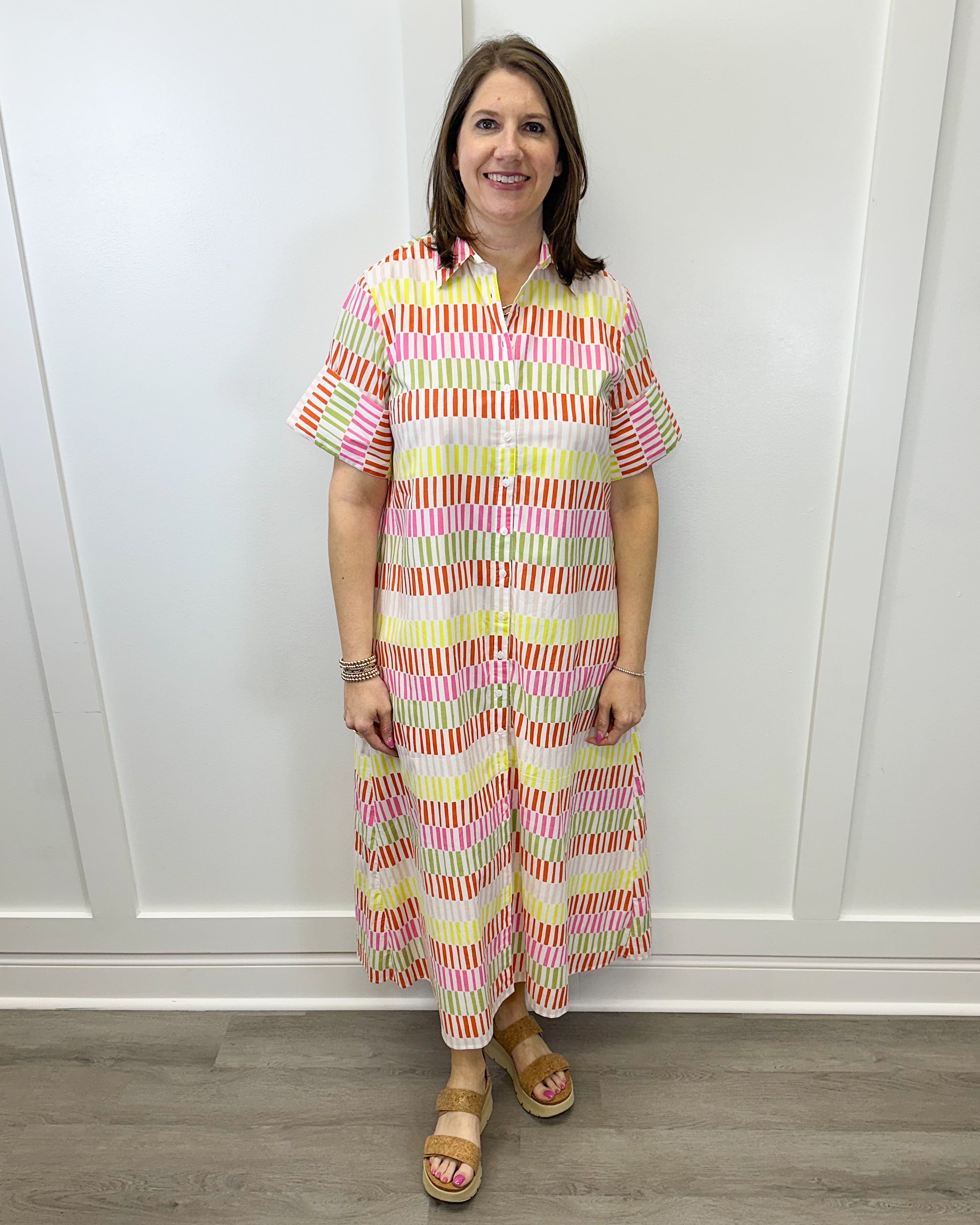 Gibbons Dress - Sherbert Stripes Long Dresses Livro