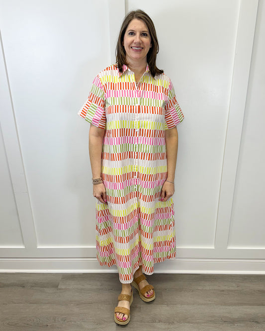 Gibbons Dress - Sherbert Stripes Long Dresses Livro