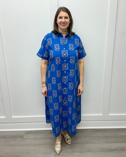Gibbons Dress - Cornflower Mughal Long Dresses Livro