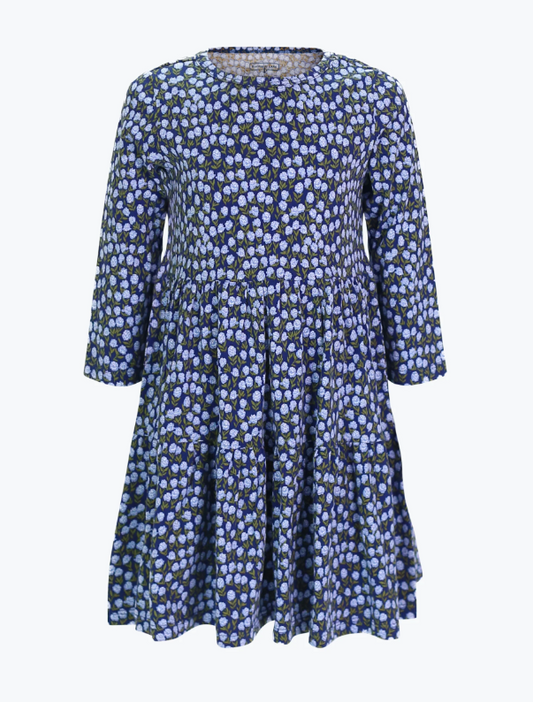 Girls Ashton Dress - Blue Wildflower Girls Play Dresses Duffield Lane   