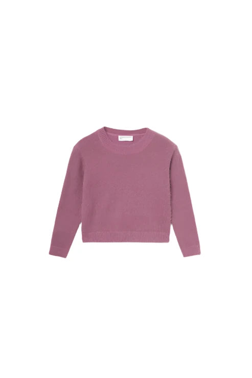 Girl's Knitted Sweater With Purple Texture Girls Sweaters + Sweatshirts Compagna Fantastica   