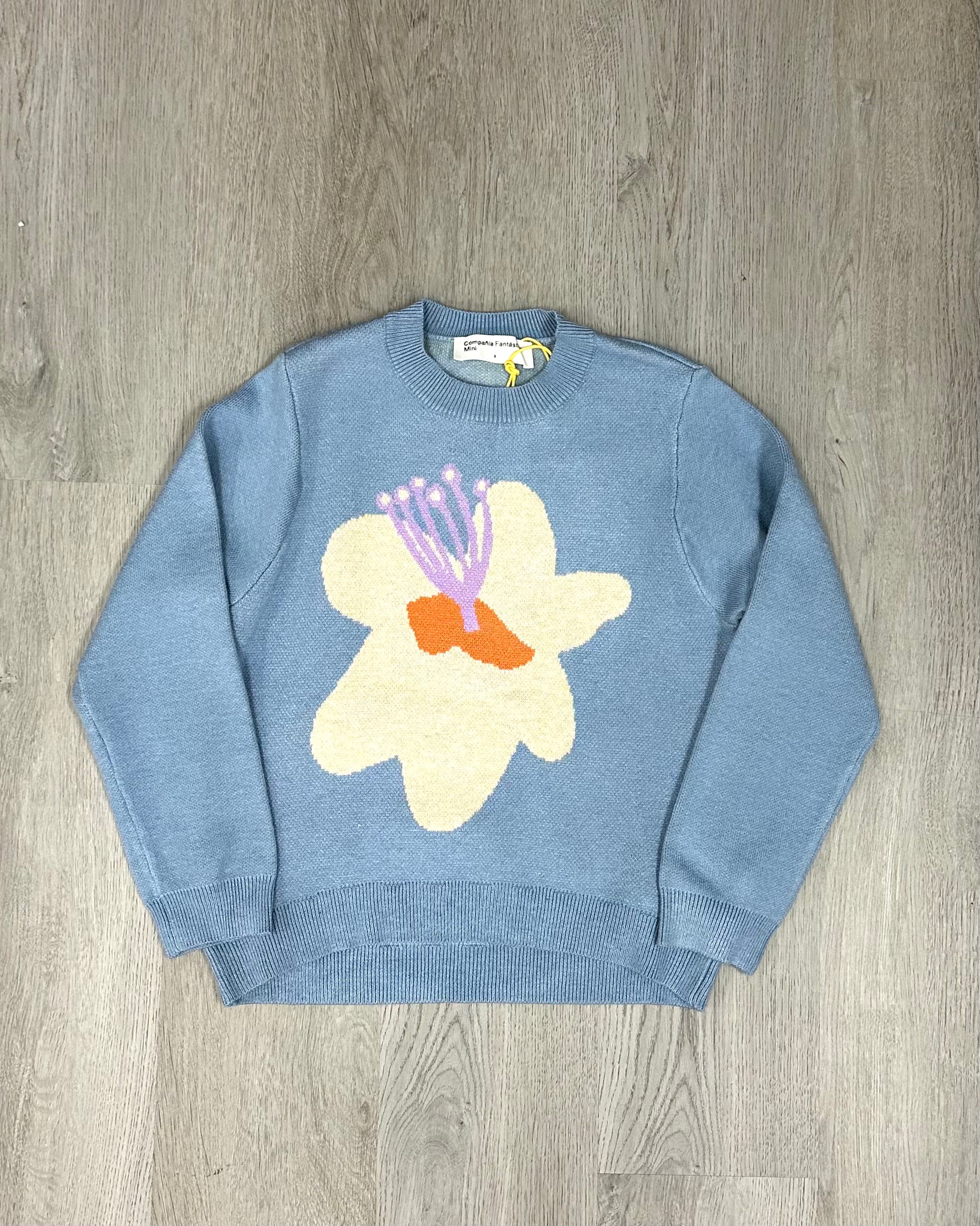 Girls Sweater - Lt. Blue w/ Flower Girls Play Dresses Compagna Fantastica   