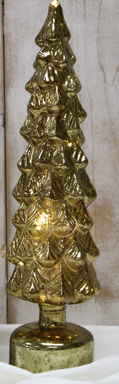 Gold Glass Spinning Musical Tree 16" Seasonal TradeCie   