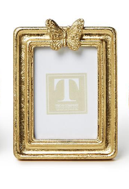 Golden Butterfly Rectangle Frame Home Decor Two's Company